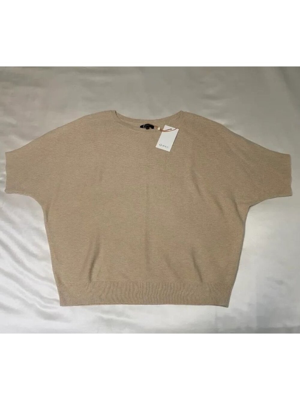 QUINCE Women’s Cotton Cashmere Link-Stitch Dolman Sweater Heather Oatmeal S